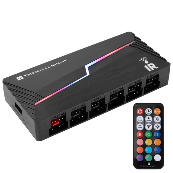 Controlador Hub Thermalright ARGB y ventilador HUB X12 IR negro