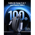 thumbnail image 2 of Combo Ugreen Cargador Robot 65w con Cable 2 en 1 de 100w 1.5m, 2 of 7