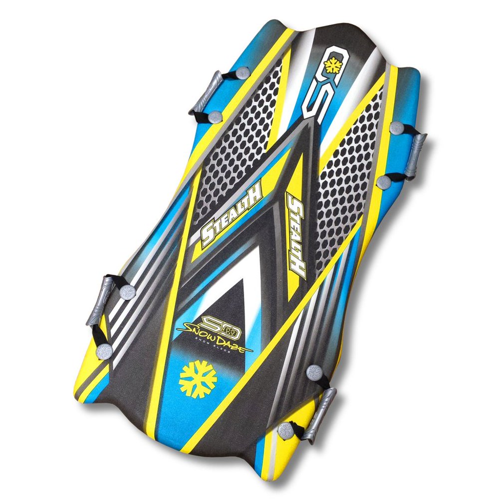 Snow Daze Stealth 45" Blue/Yellow 2 Person Slick Bottom Foam Sled