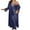 Dark Blue1, variant on Women's 2PCS Satin Nightgown Set Suspender Cami Nightdress with Ice-Slik Open Front Cardigan Sets (X-Large, Dark Blue)