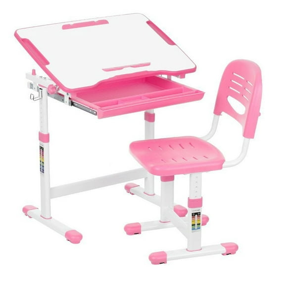 Boost Industries KidzDesk KD26P Ergonomic 26" Wide Height Adjustable 'Quinton' Children's Desk (Pink)