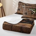 thumbnail image 4 of meiyoeat Wooden Fishing Bass Twin Quilt Set for Men Boys, Brown Vintage Lodge Cabin Twin Coverlet Set, 2-Piece, 4 of 7