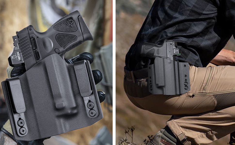 OWB Holster Fit Taurus G2C/G3C/MillenniumG2 PT111/PT140 w/OLIGHT BALDR Mini