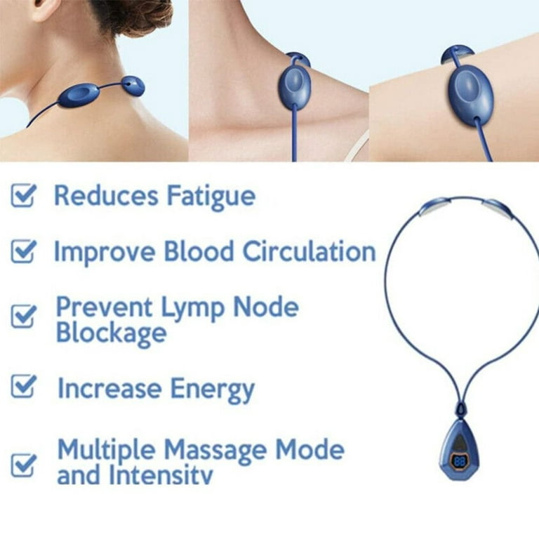 USB Pain Relief Pendant Portable Acupoints Lymphvity EMS Neck Massager  Device Neck Massager Body Massager WHITE 