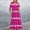 Hot Pink summer dresses, variant on pimelu Dresses for Women Formal Dresses for Women Loose Flowy Pleated Ruffle Swing Tunic Maxi Dress with Pocket Summer Elegant Striped Print Short Sleeve Round Neck Girls Long Dresses