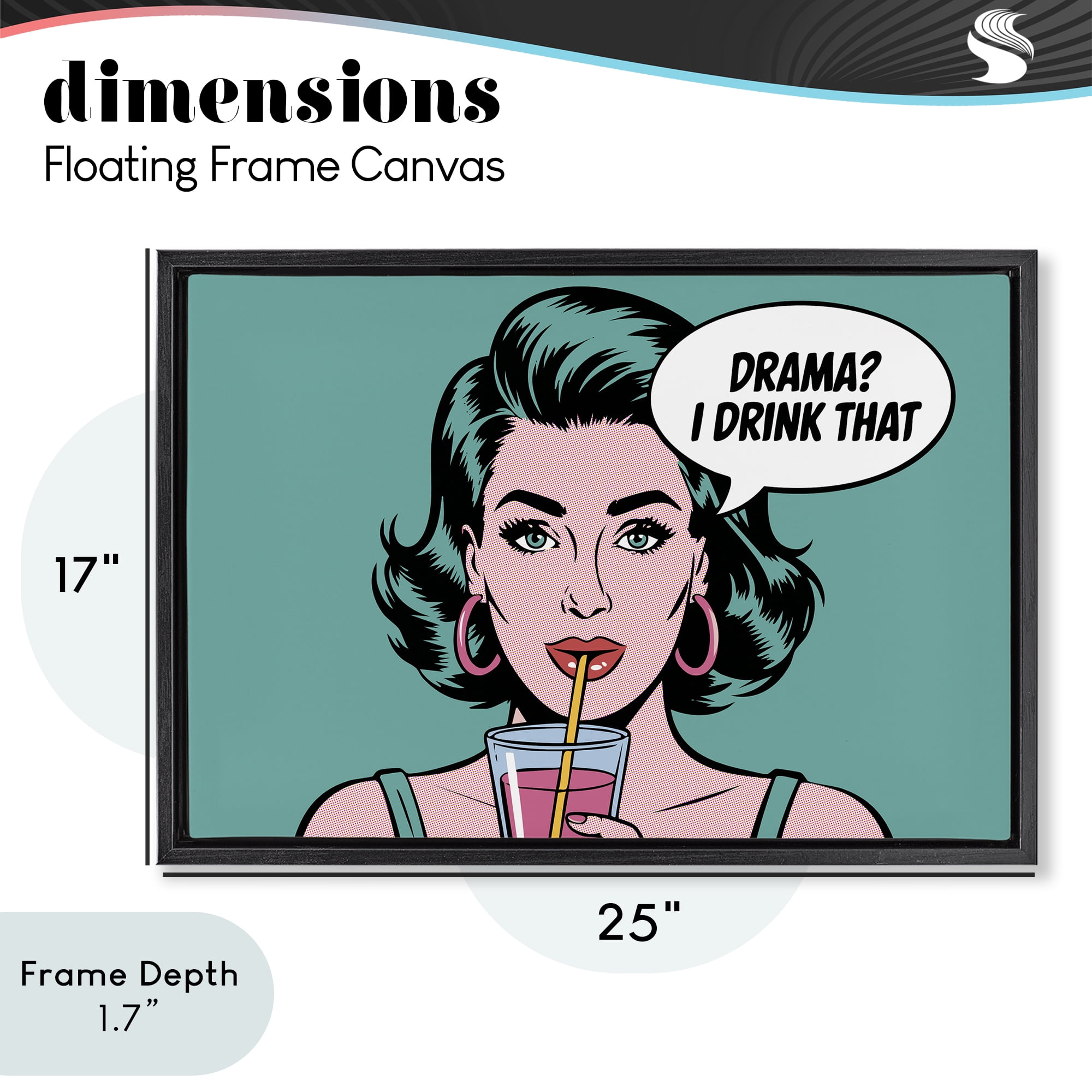 Stupell Industries Drama I Drink That Black Framed Floater Canvas Wall Art, design by Andreas Magnusson