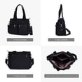 thumbnail image 4 of Bolso CALUOMATT para mujer, bandolera de lona, color negro, 4 of 7