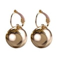 thumbnail image 2 of Hyasfey 1 Pair Drop Earrings Elegant Vintage Smooth Round Bright Luster Decorative Gift Women Ball-Shaped Pendant Hoop Earrings Jewelry for Daily Wear, 2 of 8