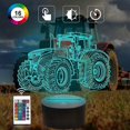 thumbnail image 2 of 3d Tractor Illusion Night Light, 16 Colors Changing Dimmable Holographic Lighting, Smart Timer Toy Usb Charge Table Desk Bedroom Decor Creative Truck, 2 of 5