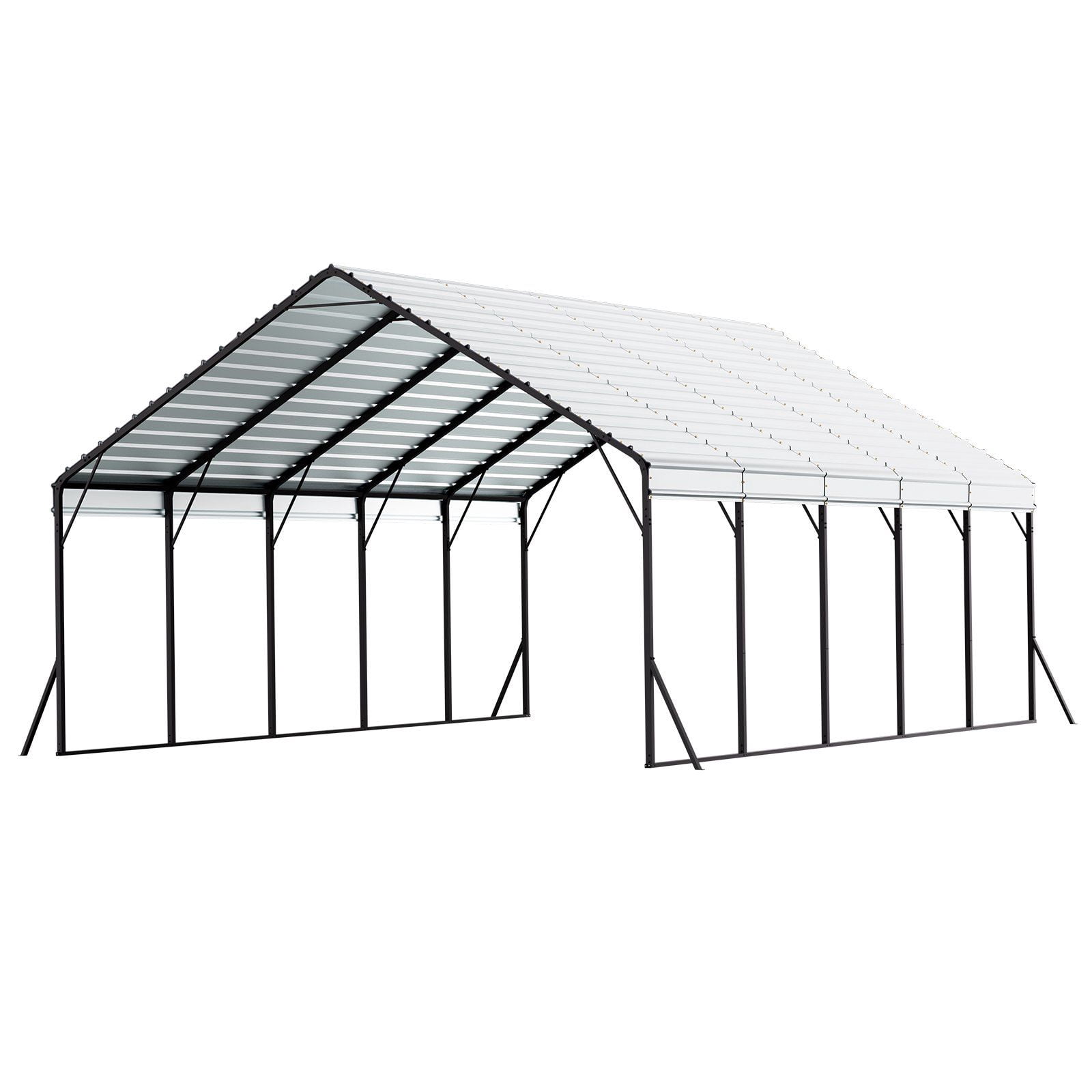 Extra Large 20x24 ft Carport – Durable Metal Garage for Vehicles, Boats, RVs