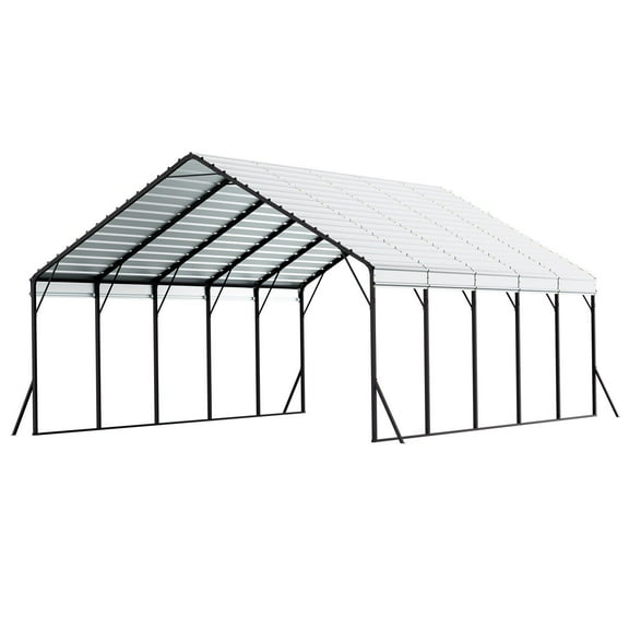 20 x 24 ft Heavy-Duty Metal Carport, Outdoor Car Shelter Garage for Cars, Trucks, Boats, RVs & Vehicles – Weather-Resistant Steel Canopy Cover with Anchoring Kit