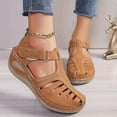 thumbnail image 4 of Dakaela Womens Wedges Sandals Closed Toe Hollow Walking Shoes Ankle Buckle Casual Sandal Sizes 6-10, 4 of 6