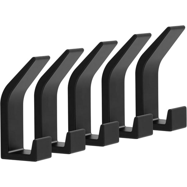 Ganchos para abrigos de aleación de aluminio, fáciles de instalar y quitar para múltiples usos, diseño de ganchos dobles que soporta hasta 10 kg, a prueba de humedad y óxido para una mayor durabilidad