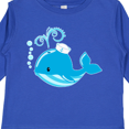 thumbnail image 4 of Inktastic Cute Blue Whale in Nautical Hat Boys or Girls Long Sleeve Toddler T-Shirt, 4 of 5