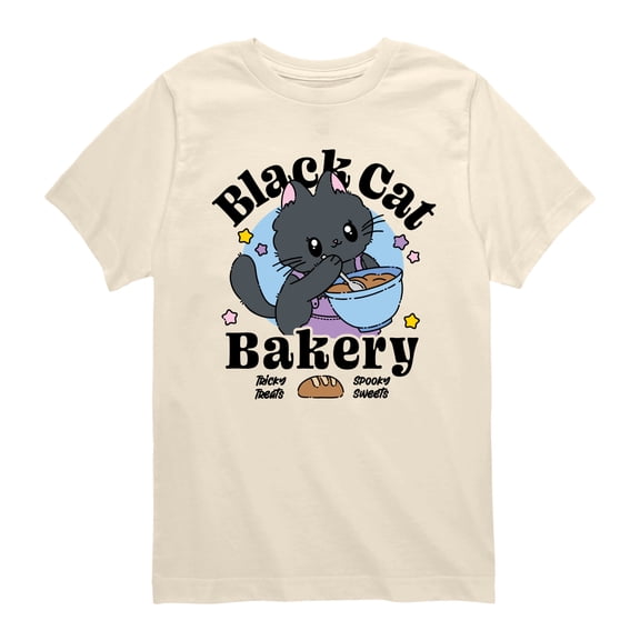 Instant Message - Black Cat Bakery Short Sleeve Graphic T-Shirt