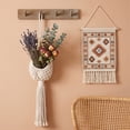 thumbnail image 3 of Macrame Hangers Hanging Basket Boho Decor - 27.6 Inch Handwoven Plant Hanger 4.72 Inch Pot Holder Indoor Outdoor Bohemian Macrame Hangers Plant Hanger(White/C), 3 of 6
