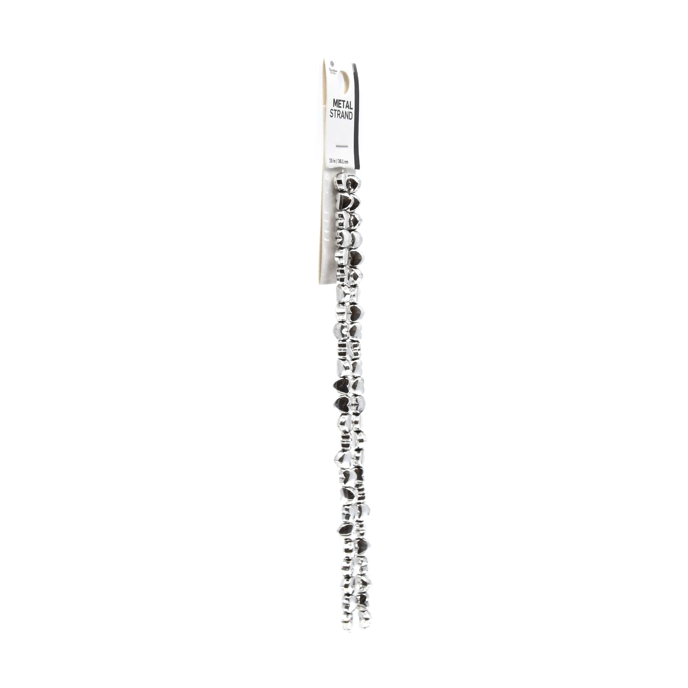 Blue Moon Beads Silver Alloy Heart Bead Strand, 15 inches, 2 Pieces