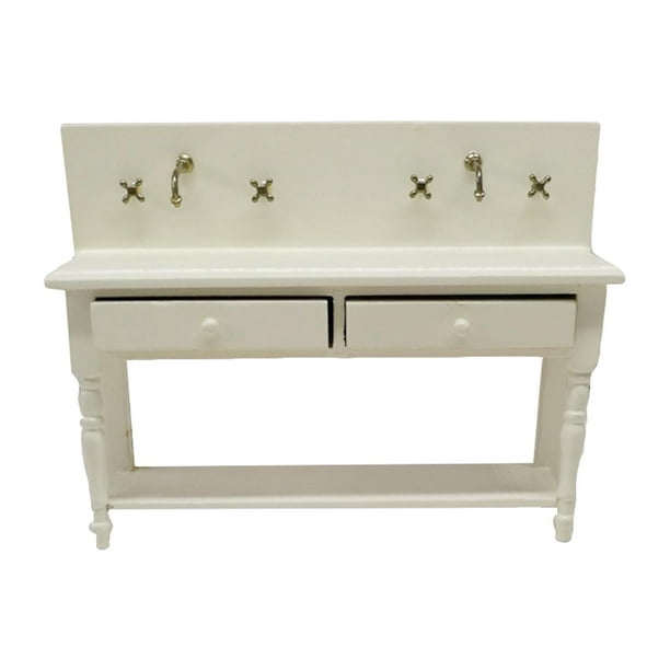 Mueble de lavabo de con , decoración de simulación, accesorios, tocador con cajones, fregadero en miniatura