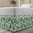 thumbnail image 1 of Floral Bed Skirt, Tropical Exotic Summer Themed Banana Leaves in Repetitive Pattern, Elastic Bedskirt Dust Ruffle Wrap Around for Bedding Decor, 4 Sizes, Jade Green Cream, by Ambesonne, 1 of 2