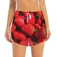 thumbnail image 2 of Salouo Strawberry Red Print Women's 2 in 1 Running Shorts Double-Layer Shorts Athletic Workout Gym Yoga Shorts Running Shorts for Women-Medium, 2 of 7