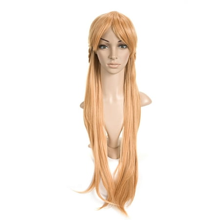 Ginger Orange with Braids Extra Long Length Anime Cosplay Costume Wig
