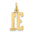 thumbnail image 3 of 14k Yellow Gold Number 31 Pendant Charm for Men and Women, Bold Block Style Numerals, Anniversary or Sports Jewelry, Custom Date Milestone Necklace Keepsake, 3 of 6