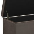 thumbnail image 5 of Avalon 54 inch Wide Contemporary Extra Large Storage Ottoman Bench in Distressed Brown Vegan Leather, 5 of 14