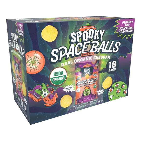 LesserEvil Spaceballs Real Organic Cheddar 0.6 oz 18 Count Box