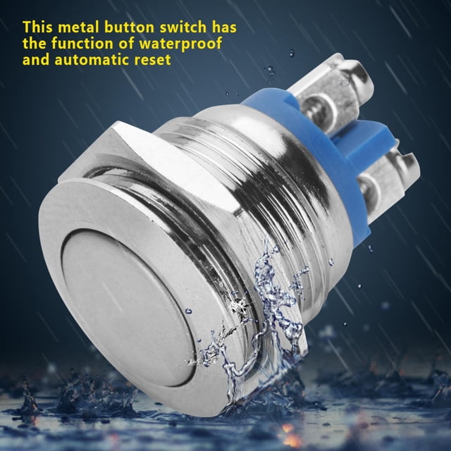 Botón Pulsador Momentáneo, Mini Interruptor De Botón Pulsador De Acero Inoxidable Para Componentes Industriales Suministros Contactores Arrancadores Electromagnéticos De ANGGREK FCGS04