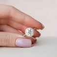 thumbnail image 2 of Silvago Jewel Brilliant 1.8 Ct Round Cut Diamond Ring - White Gold Plated 14K Diamond Ring - Halo Diamond Rings for Women's - Eternity Diamond Rings for Women's - Solitaire with Accent Rings, 2 of 10