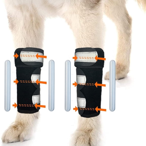 Front Leg Brace for Dogs , Dog Leg Sleeve for Carpal Support, Dog Leg Sleeve with Reflective Straps, M, Pair