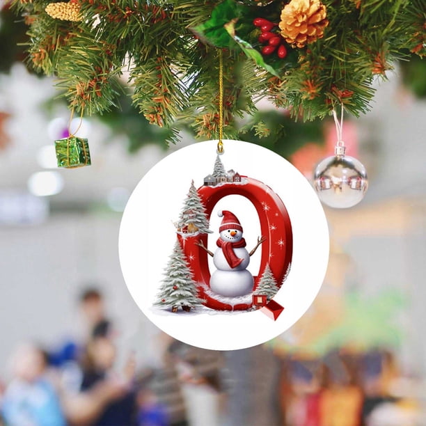 2024 26 Letter Christmas Snowman Christmas Pendant - Acrylic Car Pendant Saint