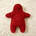 thumbnail image 5 of Baby Starfish Onesie, Cute Thick Fleece Wearable Soft Newborn Baby Infant Warm Swaddle Wrap Sleeping Sack (Red-A,Size:9M), 5 of 10