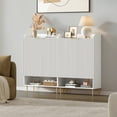 thumbnail image 3 of SICOTAS 50.7"H Tall Shoe Storage Cabinet Set of 2 with 2 Fluted Doors & 4 Adjustable Shelves, High-Gloss White 7-Tier Modern Shoe Cabinet up to 24 Pcs, Narrow Shoe Organizer Cabinet for Entryway, 3 of 9