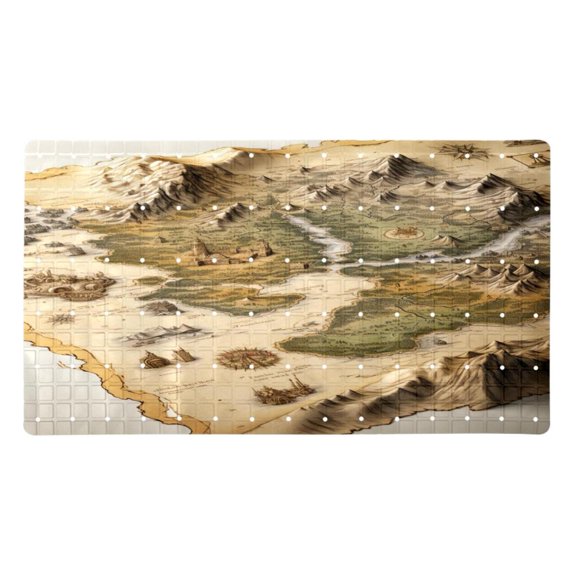 Non-Slip Bathtub Mats Vintage Map Prints Soft Bath Tub Bathroom Shower Mat for Baby and Adults, Machine Washable