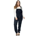 thumbnail image 3 of Women's Plus Size Adjustable Strap Denim Bib Overalls Jumpsuits with Pockets, Indigo, Large, 3 of 3