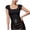 Black, variant on Women Summer Tops Square Neck Lace Backless Casual Lounge Shirts Built-In Bra Soft Slim Fit Trendy Blouses Black L