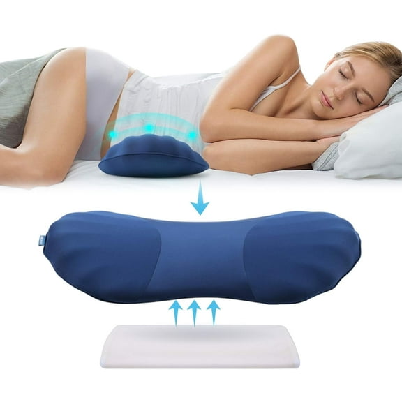 Adjustable Lumbar Support Pillow for Sleeping Memory Foam Back Support Pillow for Lower Back Pain Relief and Sleeping, Lumbar Support Pillow for Bed and Chair