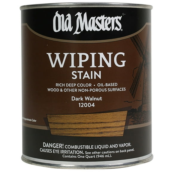 4-Pack of 1 qt Old Masters 12004 Dark Walnut Old Masters Oil-Based Wiping Stain