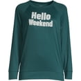 thumbnail image 2 of Secret Treasure Women's and Women's Plus Hacci Sleep Top, Hello Weekend, 2 of 6