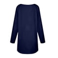 thumbnail image 3 of Linen Pullover Women Fashion Long Sleeve Crewneck Loose Fit Printed Pattern Beach Vacation Clothes for Women,Navy,M, 3 of 4