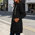 thumbnail image 5 of Ynynloco Women's Fall Winter Sweatshirt Dress Long Sleeve Hoodie dresses Half Zip Drawstring Hooded Tunic Tops with Pocket, 5 of 7