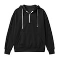 thumbnail image 6 of MXALUOB Hooded Sweatshirts for Men Corduroy Textured Quarter Zip Pullover Hoodie Drawstring Solid Color Tops Loose Fit Streetwear, 6 of 6