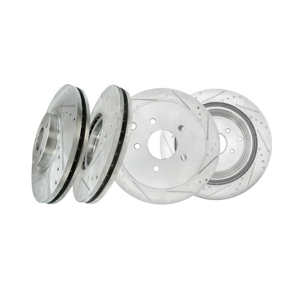 Set of 4 Front-Rear Drilled Slotted Disc Brake Rotors For 2011 2012 Infiniti G25