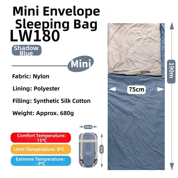 GRIMPEX Portable Sleeping Bag Ultra Lightweight Pongee Lining 680G Compact Weight Bluea