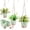 Green, variant on West Bay 3 Set Hanging Planter with Macrame Plant Hangers Indoor Outdoor, Hanging Baskets for Plant, Flower Self Watering Pots Holders (White)