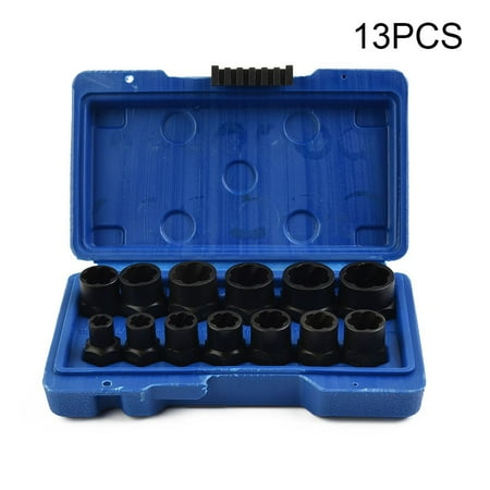 

13PCS Nut Extractor Socket Impact Bolt Nut Screw Remover Tool Set Socket Wrench