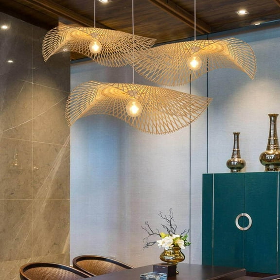 Arturesthome Irregular Bamboo Pendant Light For Bedroom Living Room