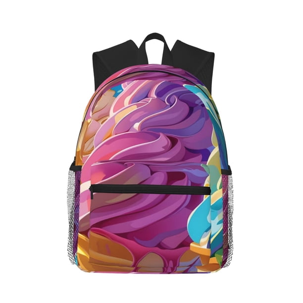 Easygdp Rainbow Melting Ice Cream Mochila Casual para Portátil, Mochila para Escuela, Viajes, Negocios