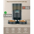 thumbnail image 2 of HoneyGuaridan Automatic Cat Feeders 2 Cats, 2.4G WiFi Smart Pet Feeder with APP Control for Cats and Dogs Dry Food Dispenser with 2 Stainless Steel Bowl, Desiccant Bag, 10s Voice Recorder (6.5L, Blue), 2 of 6